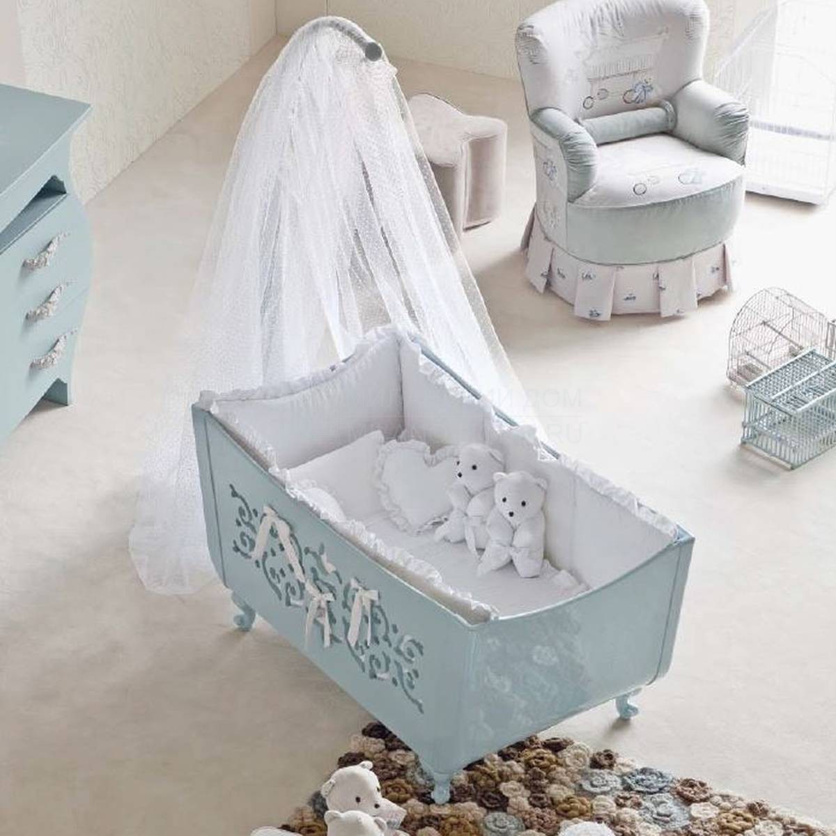 Кроватка для новорожденного Culla Nevil / Art.973/ CUS973S/ CUS973V из Италии фабрики HALLEY
