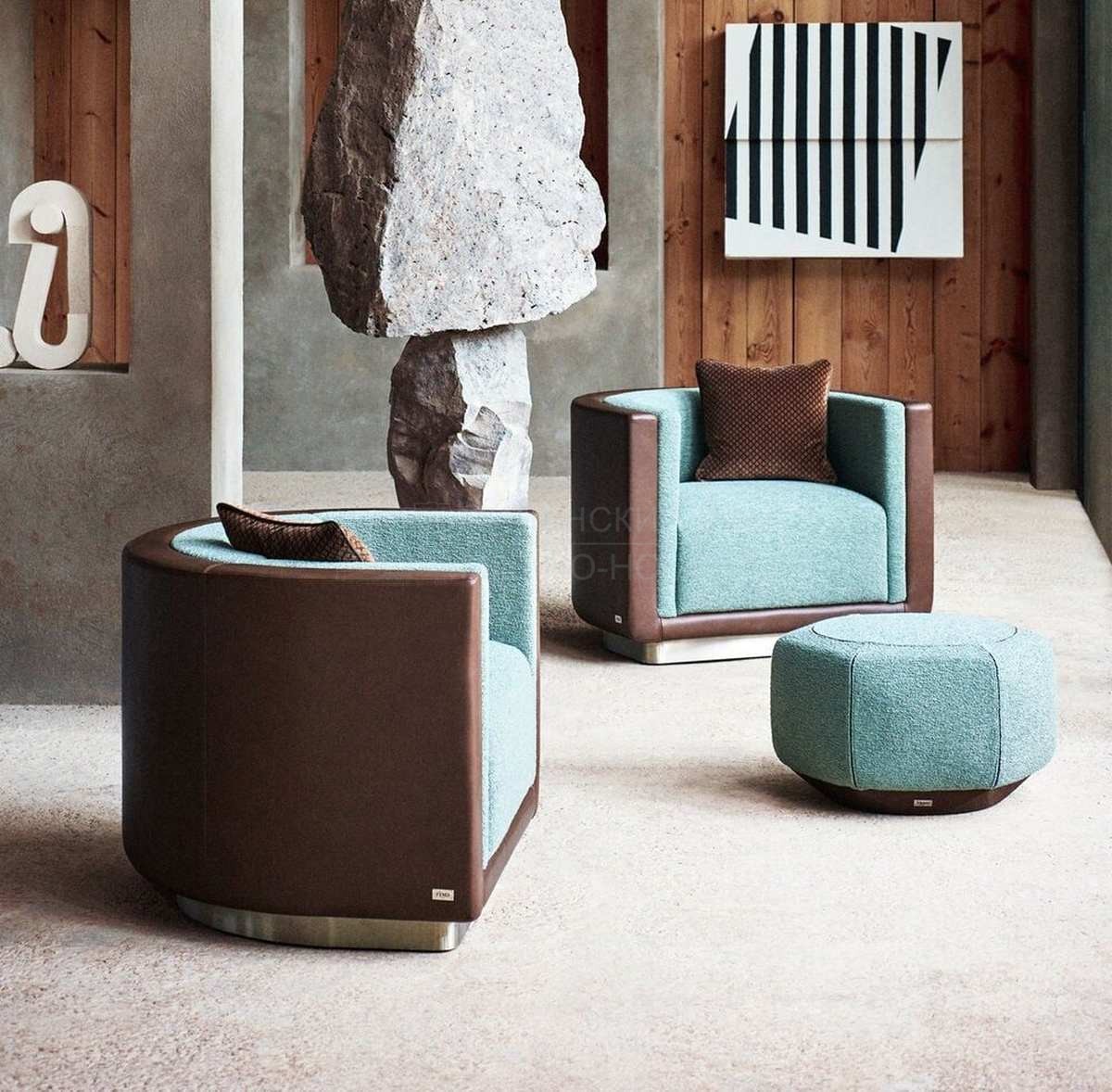 Круглое кресло Parsifal armchair из Италии фабрики FENDI Casa