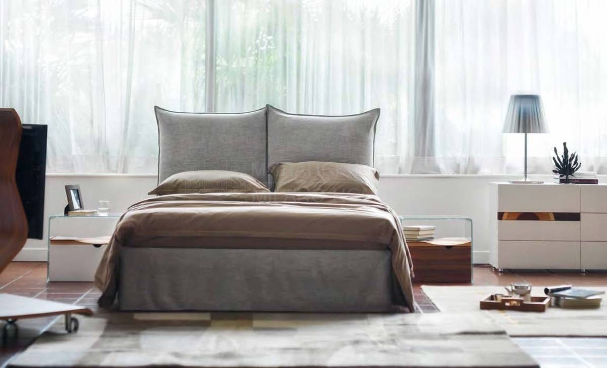 Кровать с мягким изголовьем Milos/bed-2 из Италии фабрики ORIZZONTI