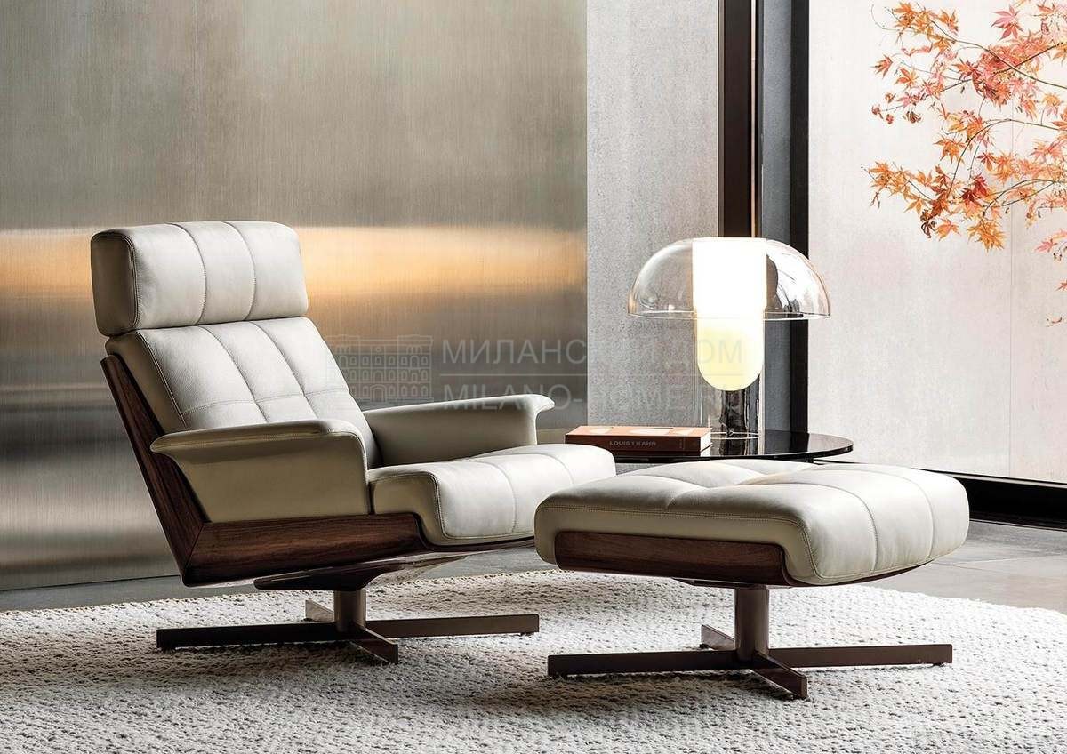 Лаунж кресло Daiki Lounge Swivel из Италии фабрики MINOTTI