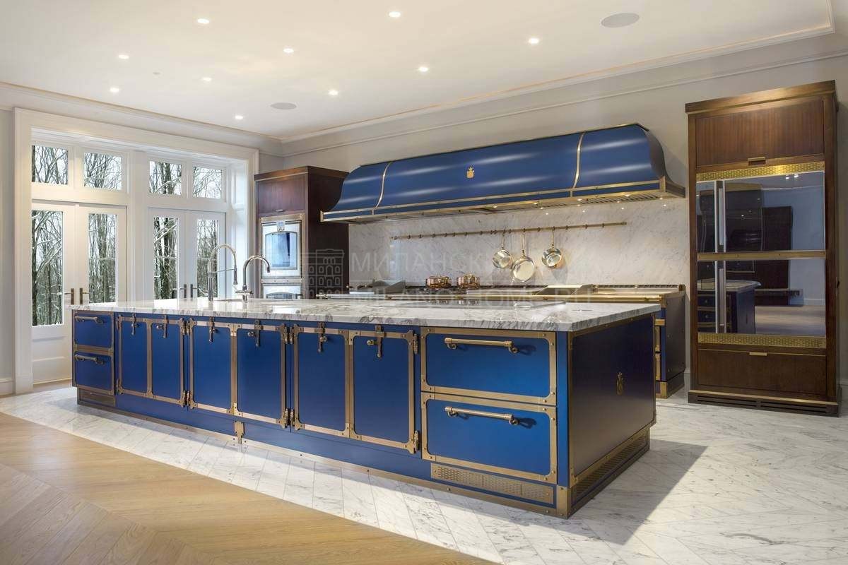 Кухня с островом Sapphire blue kitchen из Италии фабрики OFFICINE GULLO