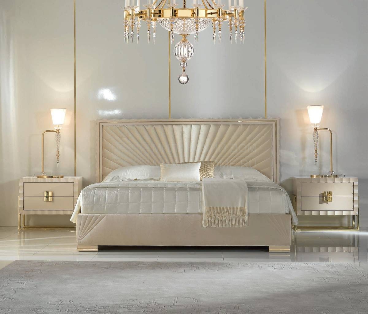 Кровать с комбинированным изголовьем Celeste из Италии фабрики ZANABONI