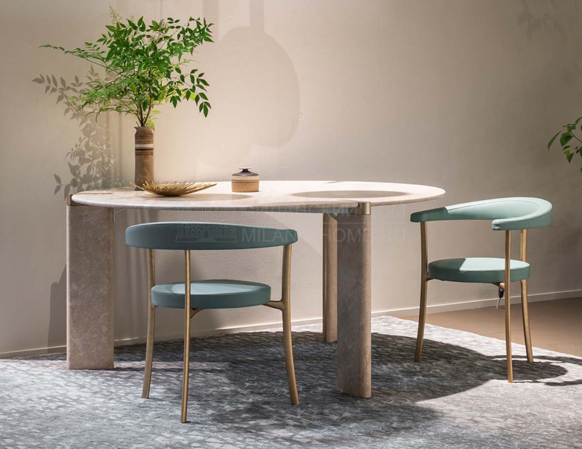Обеденный стол Ottanta round dining table marble из Италии фабрики GHIDINI 1961